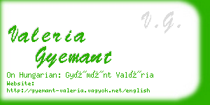 valeria gyemant business card